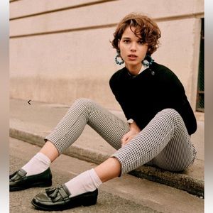 Sezane Clara Trousers in Ecru Black